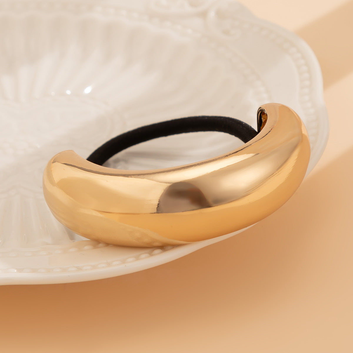 Retro double-layer curved elastic hair accessory Hairpin irregular temperament hair