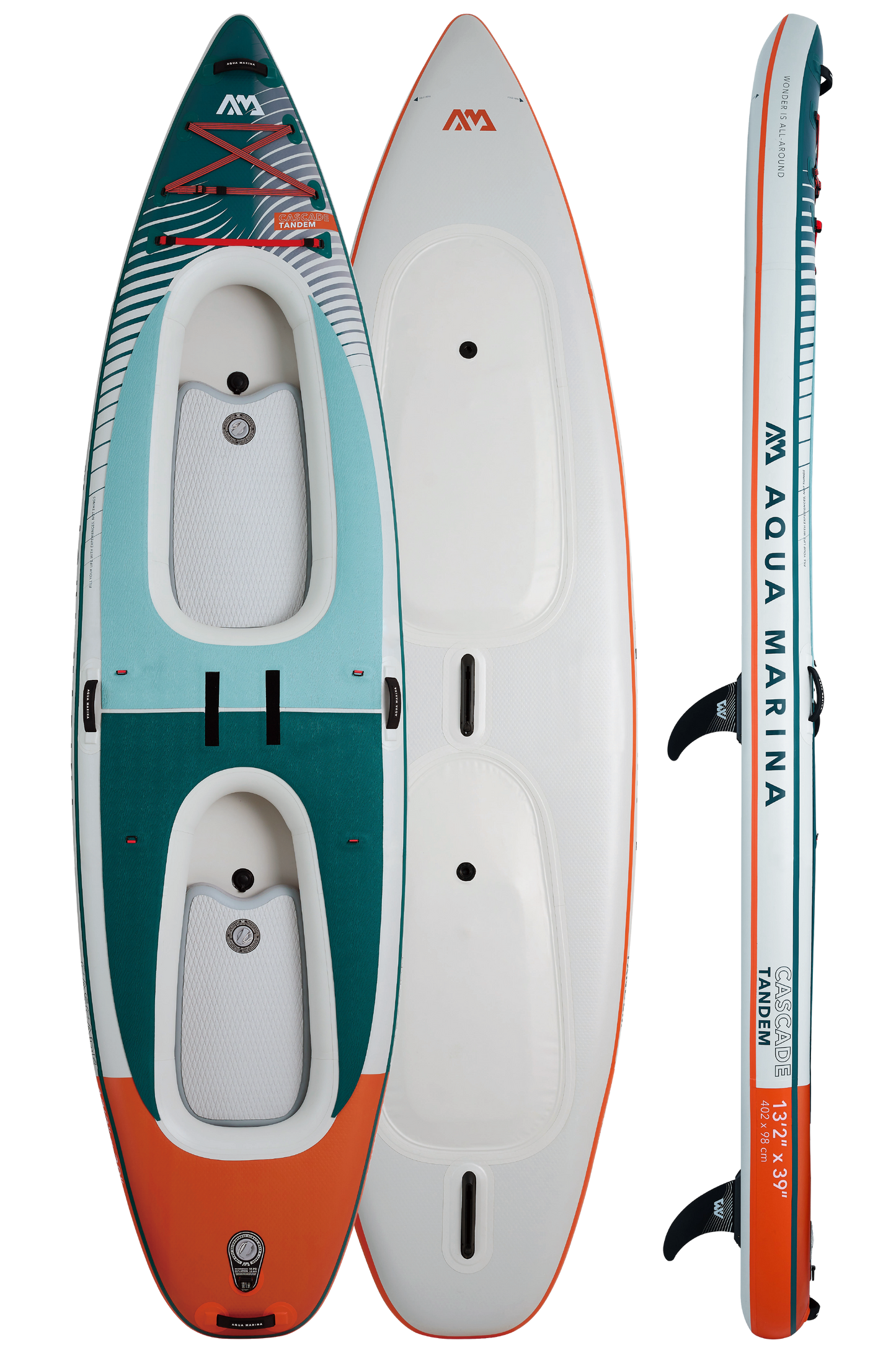 Aqua Marina Cascade Tandem Inflatable SUP-Kayak (2 Person) with 2-in-1 DUAL-TECH Paddle.