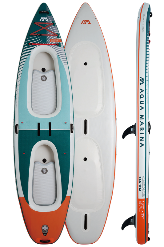 Aqua Marina Cascade Tandem Inflatable SUP-Kayak (2 Person) with 2-in-1 DUAL-TECH Paddle.