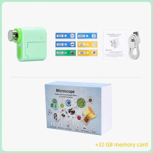 Handheld portable screen with camera microscope for children's science, high school students' toys can see bacteria 1000 times