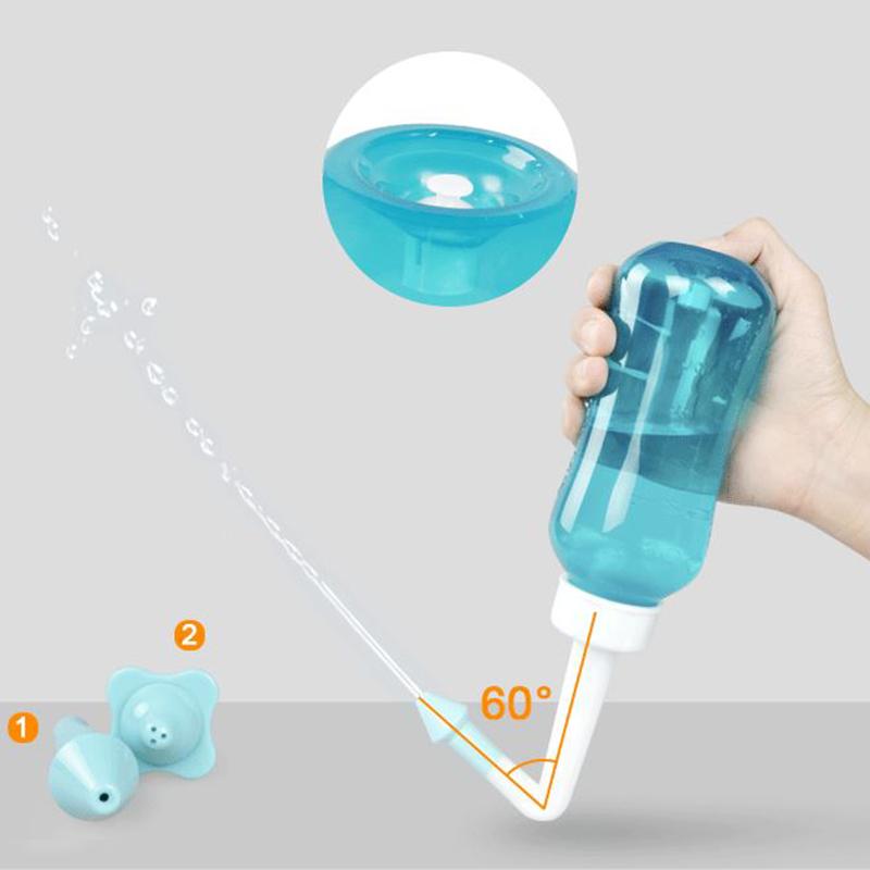 ELERA 300ml Double Nozzles Nasal Irrigator Wash Nasal Irrigation Pot Cleaner Bottle