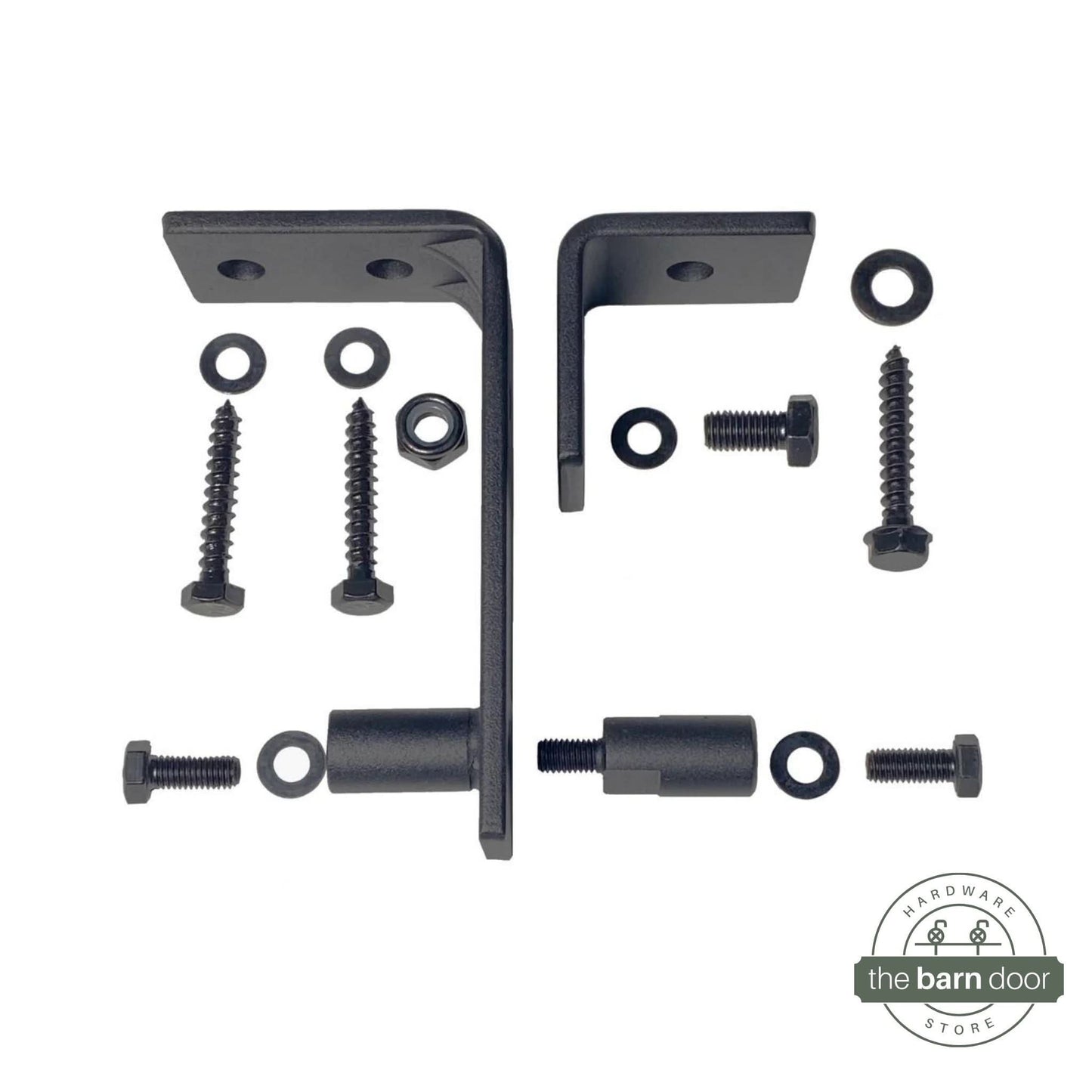 Double Bypass Ceiling Mounted Barn Door Hardware Kit | Matte Black