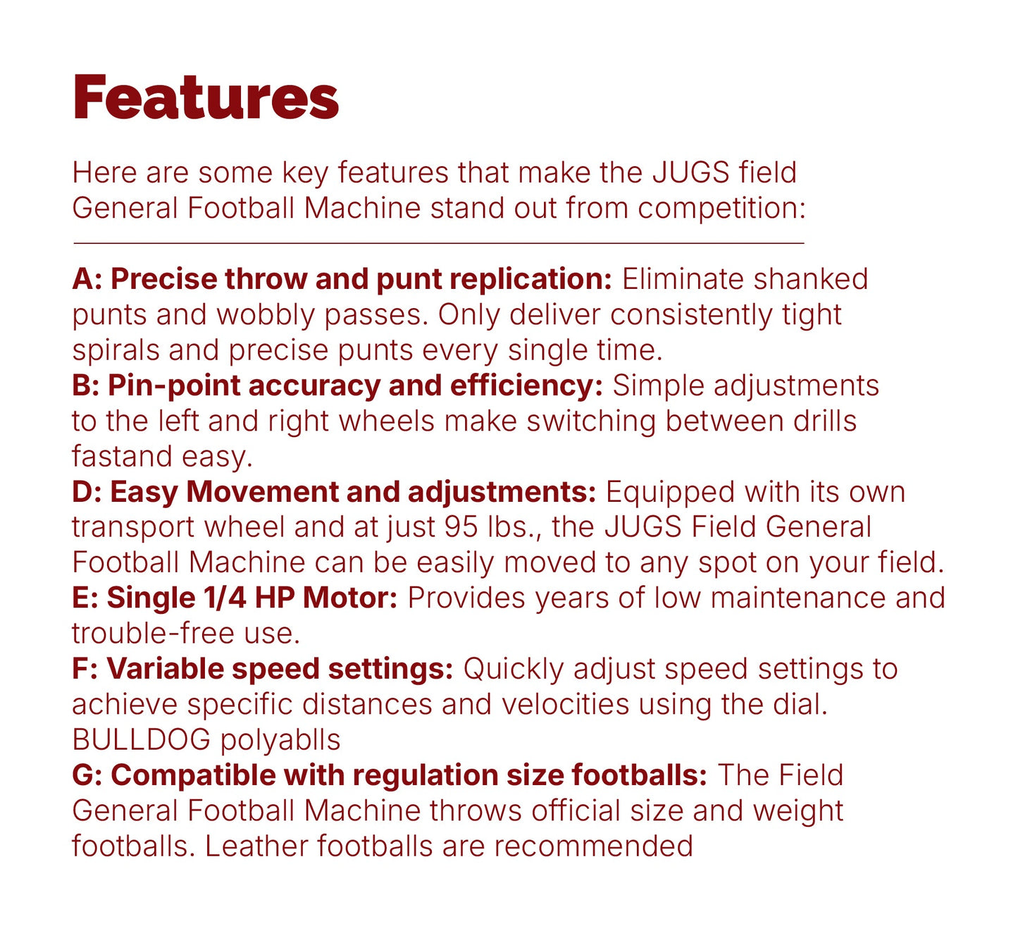Jugs Field General™ Football Throwing Machine