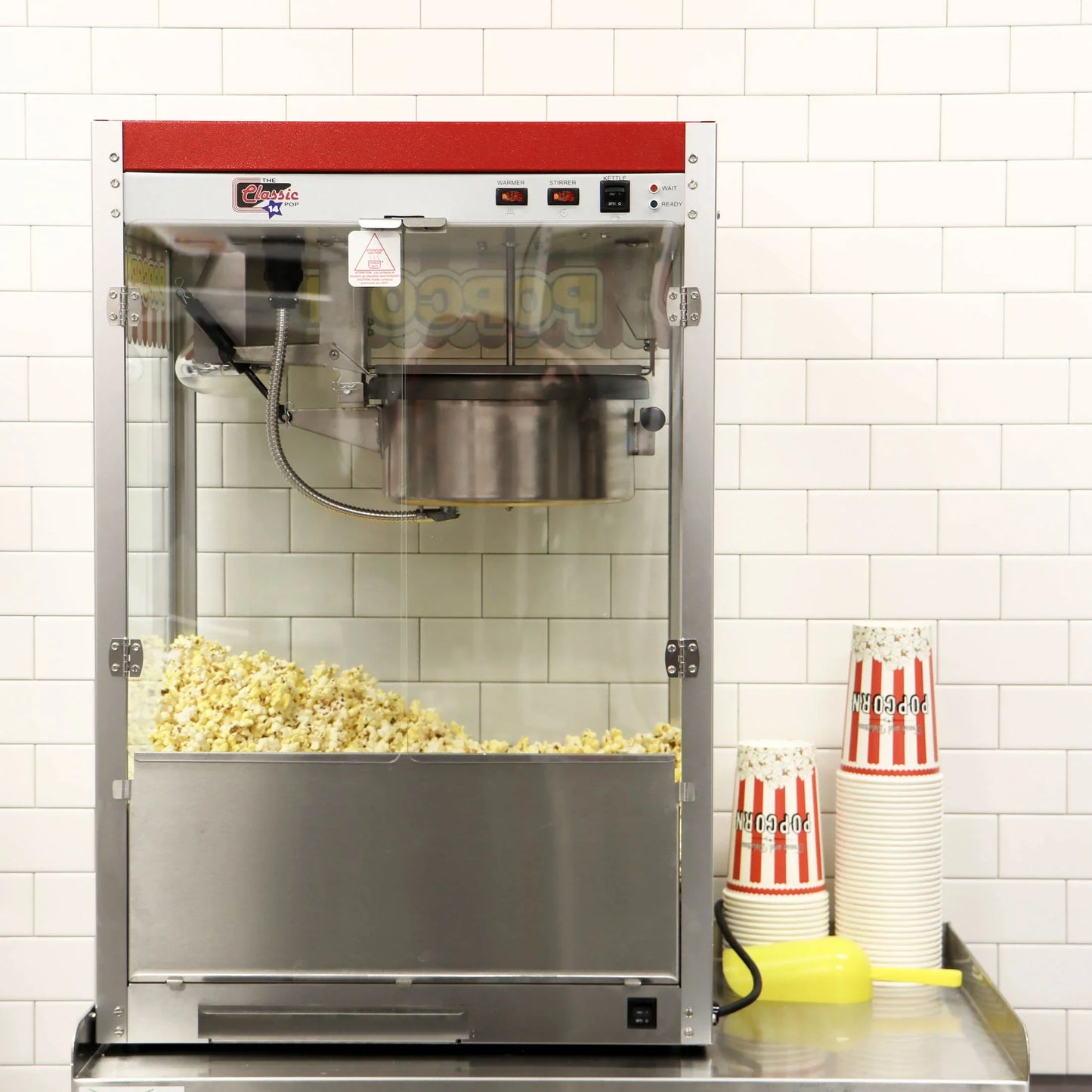 Classic Pop 14 Ounce Commercial Popcorn Machine with Stand by Paragon Concessions