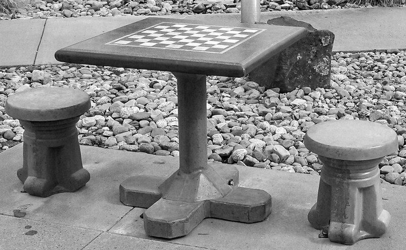 Stone Age Genius Concrete Outdoor Chess Table Freestanding