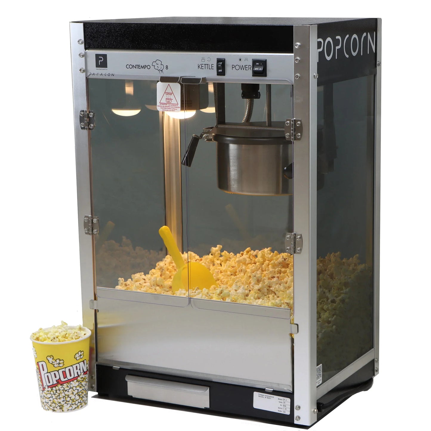 Contempo Pop 4 and 8 Ounce Popcorn Machines with Cart by Paragon Concessions