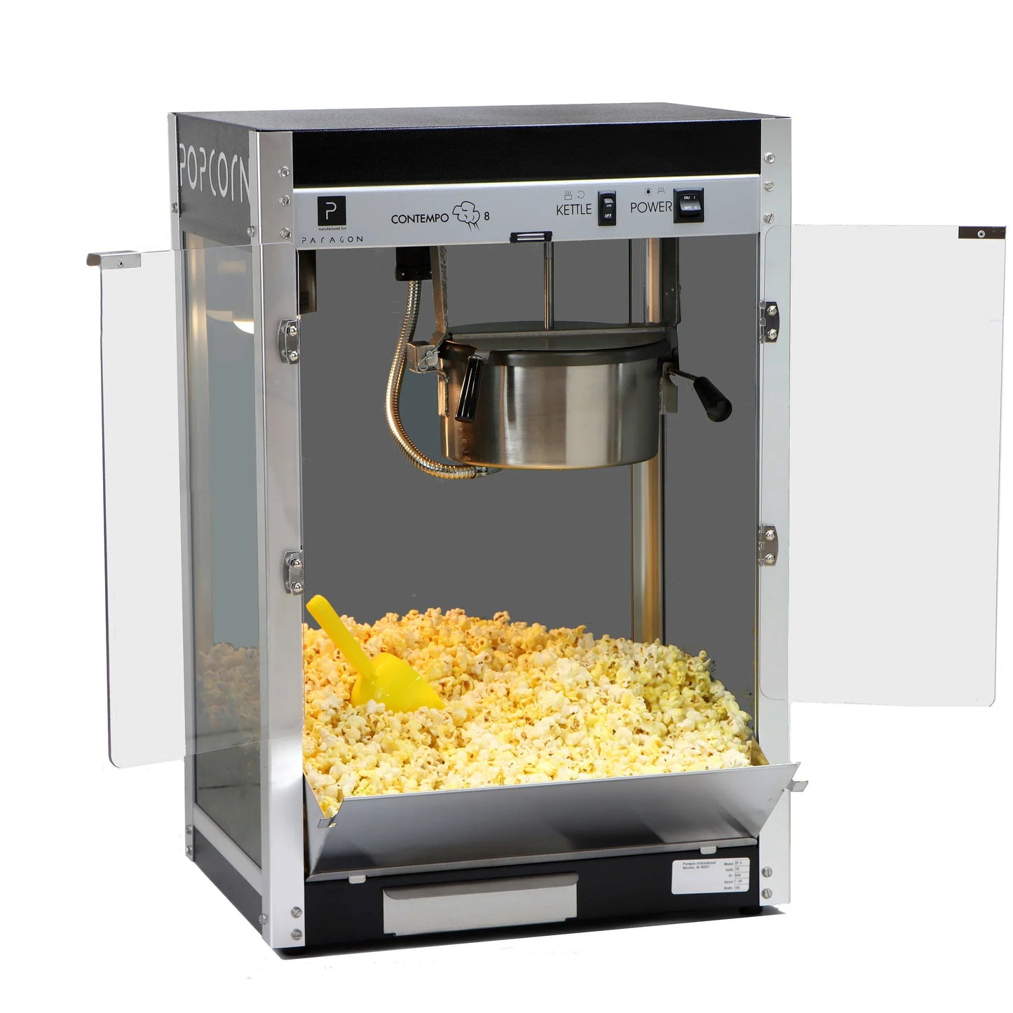 Contempo Pop 4 and 8 Ounce Popcorn Machines with Cart by Paragon Concessions