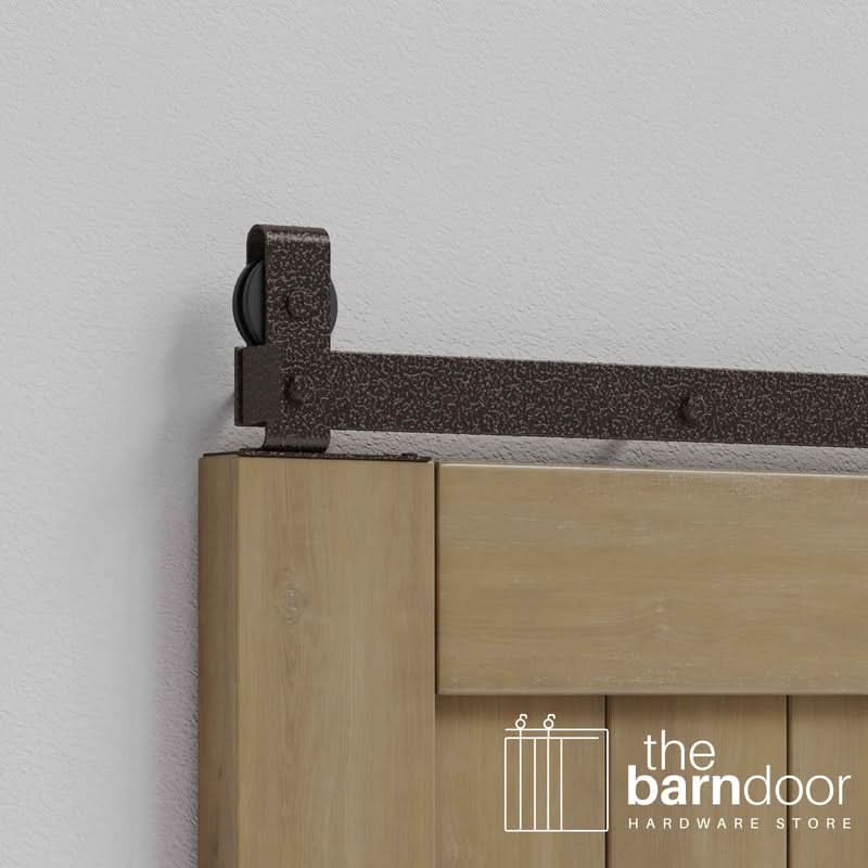 Modern J Top Mount Bifold Barn Door Hardware Kit | 12 Door Biparting