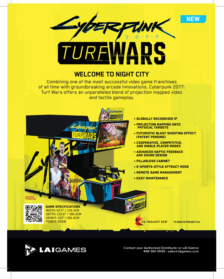 LAI Games Cyberpunk 2077: Turf Wars Arcade Game Machine