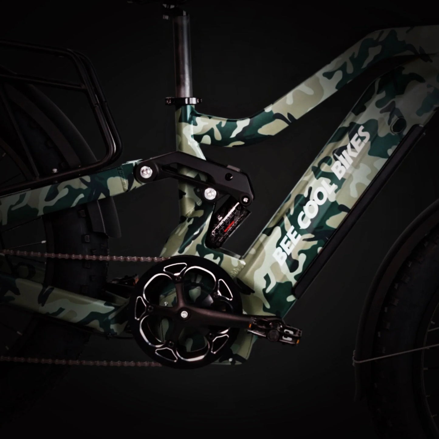 Bee Defender Super Frame Full Suspension Mountain Electric Bike