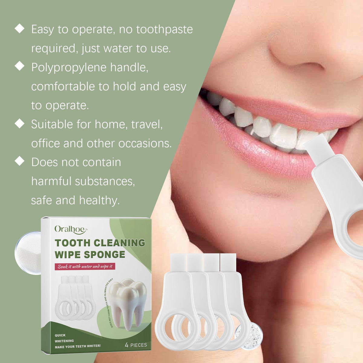Sponge Tooth Cleaner Daily Care For Oral Hygiene Cleaning Teeth Stains ...