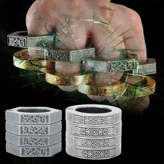 HARD SELF DEFENSE RING Men's Round Finger Hexagonal Ring Emergency Window Breaker Guard Ring