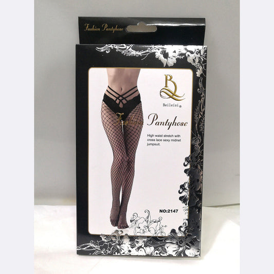 Sexy mid size mesh panties mesh socks V-waist lace sexy fishing net hollow mesh socks
