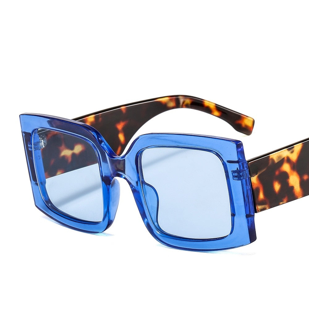 Fashion Big Frame Dazzling Color Men And Women All-Match Personality Sunglasses Ins Style Square Sunglasses