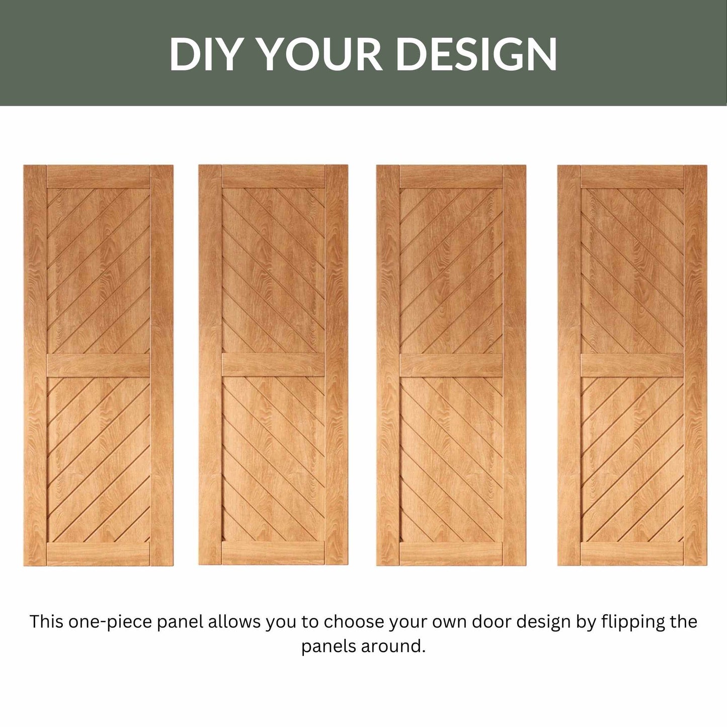 Slanted Pine Wood DIY Barn Door
