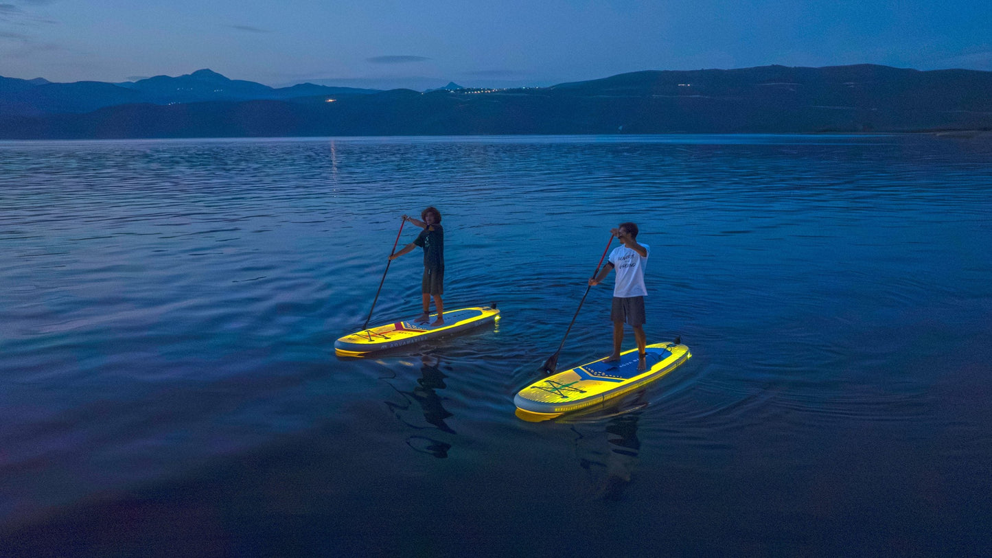Aqua Marina Ray Glowing Paddle Board with 7 Color Options - Includes Paddle