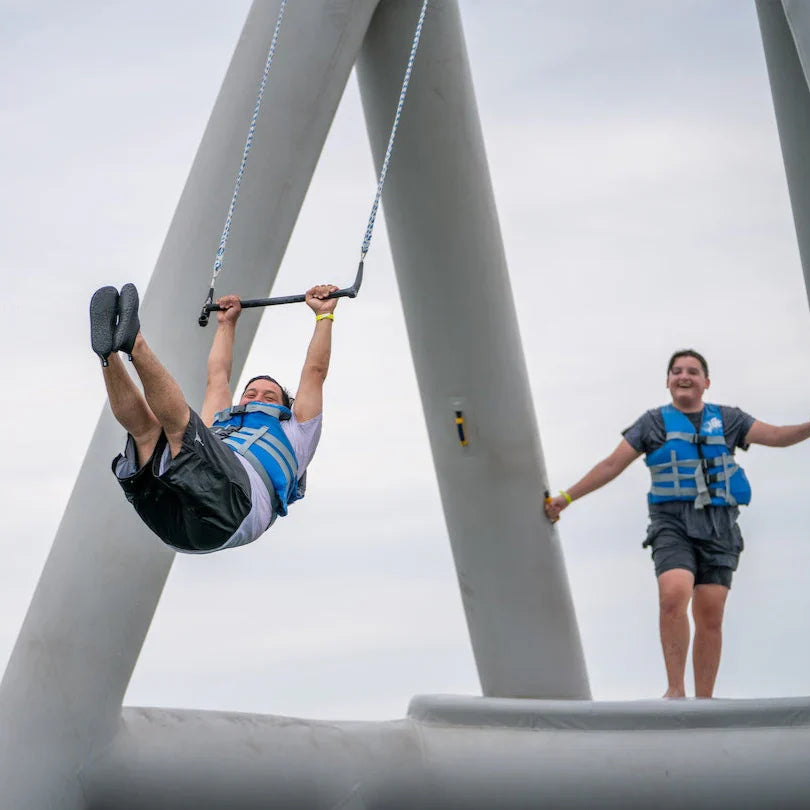 Aquaglide Skyrocket Inflatable Water Park with Trapeze-Style Swing