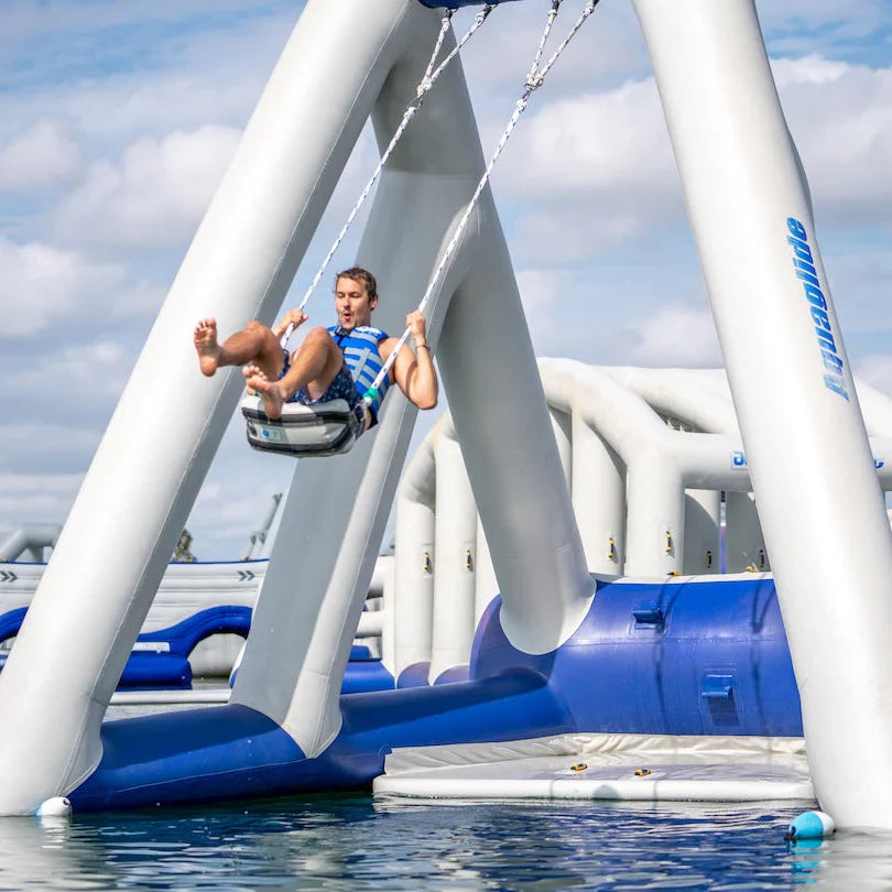Aquaglide Catapult Inflatable Water Park with Trapeze-Style Swing