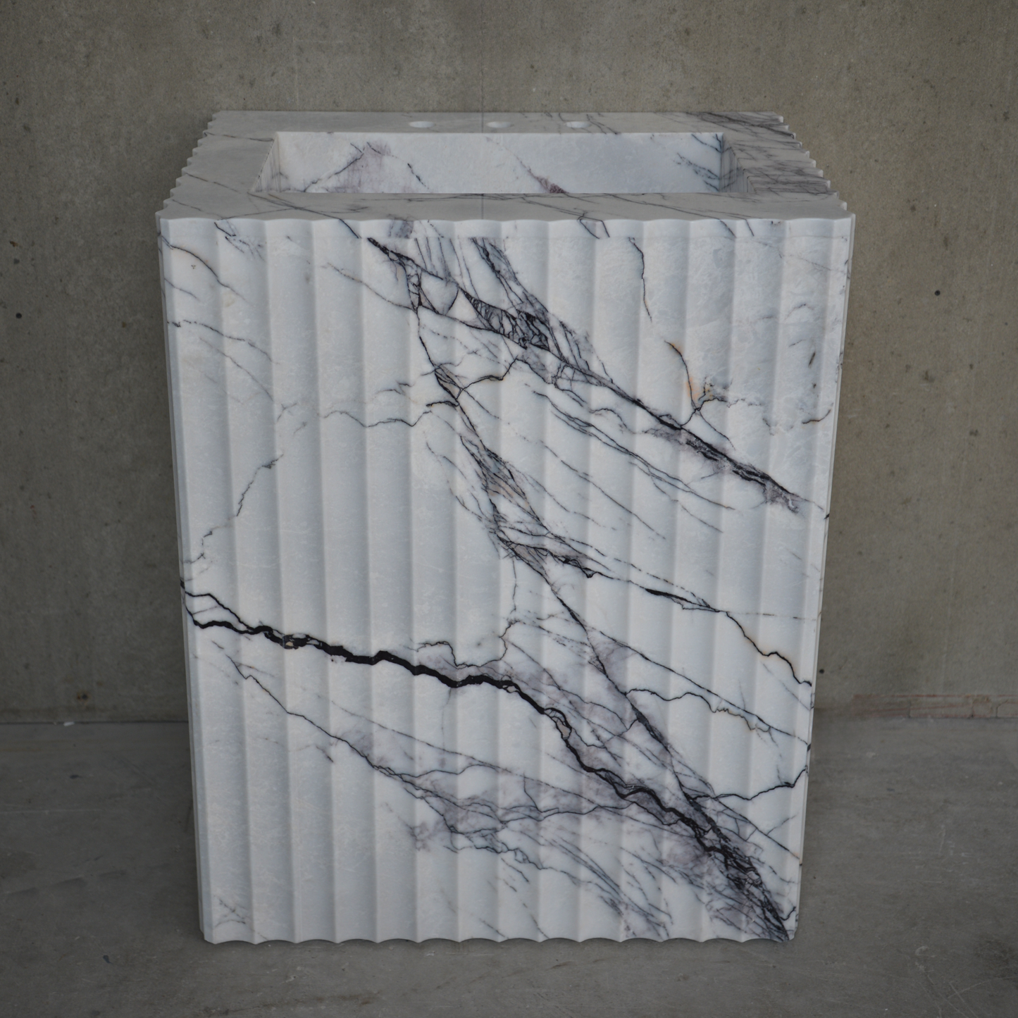 HANDCRAFTED CUSTOM PEDESTAL LILAC MARBLE SINK (NS-220)