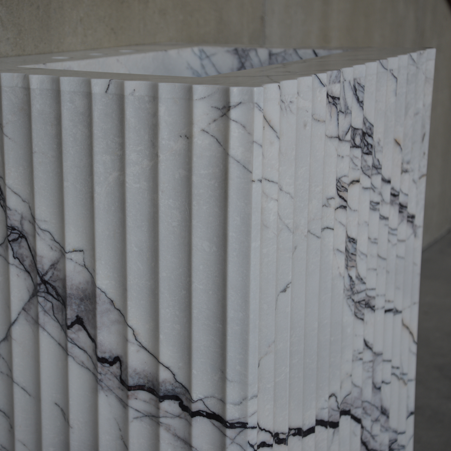 HANDCRAFTED CUSTOM PEDESTAL LILAC MARBLE SINK (NS-220)