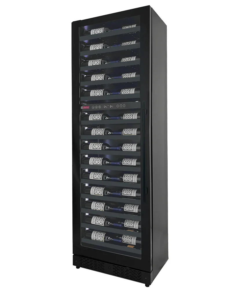 Allavino Reserva Series 67 Bottle 71" Tall Dual Zone Black Shallow Wine Cooler Refrigerator Console