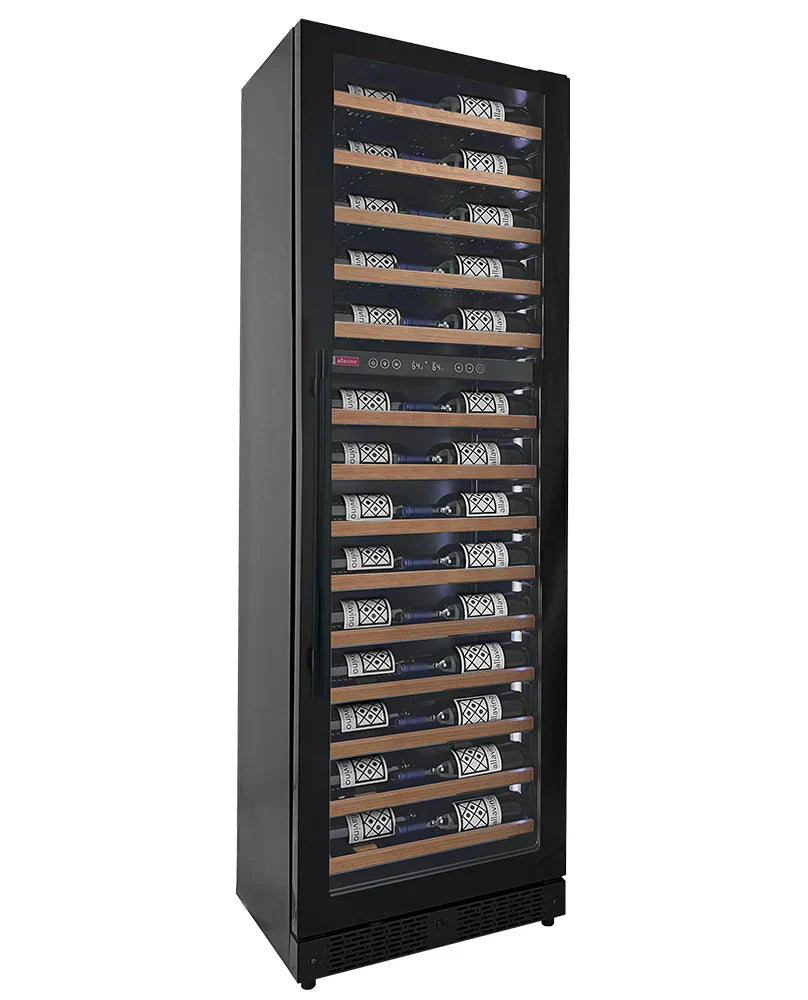 Allavino Reserva Series 67 Bottle 71" Tall Dual Zone Black Shallow Wine Cooler Refrigerator Console
