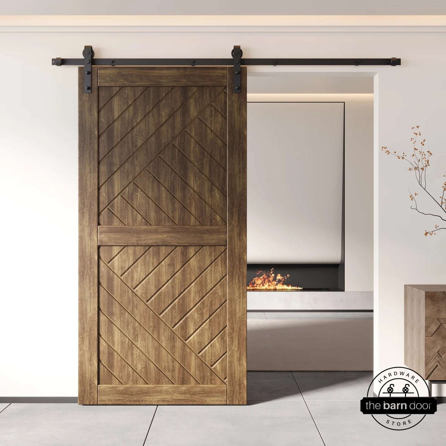 Pine Wood Patterned DIY Barn Door | 80"-84" x 26"-50"