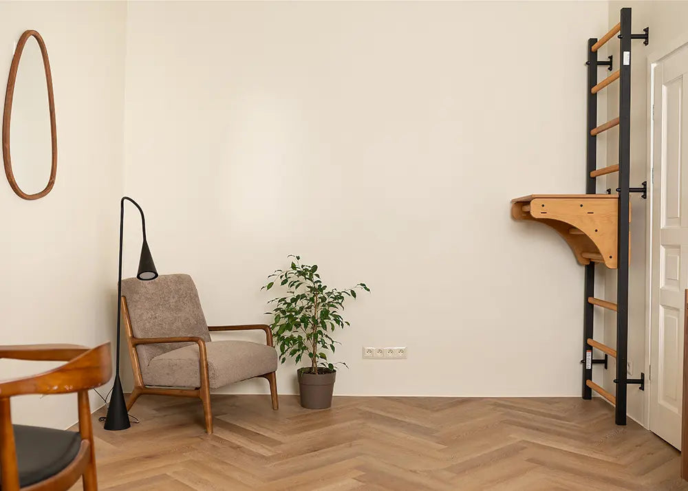 BenchK 712 Wall Bars with BenchTop Desk and Pull-Up Bar
