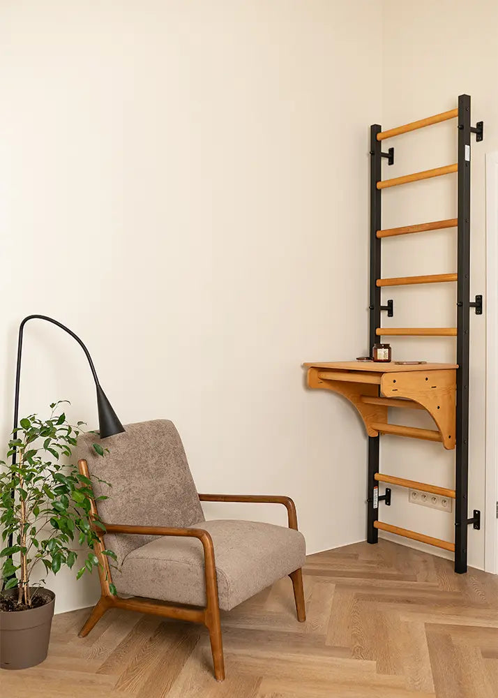 BenchK 712 Wall Bars with BenchTop Desk and Pull-Up Bar