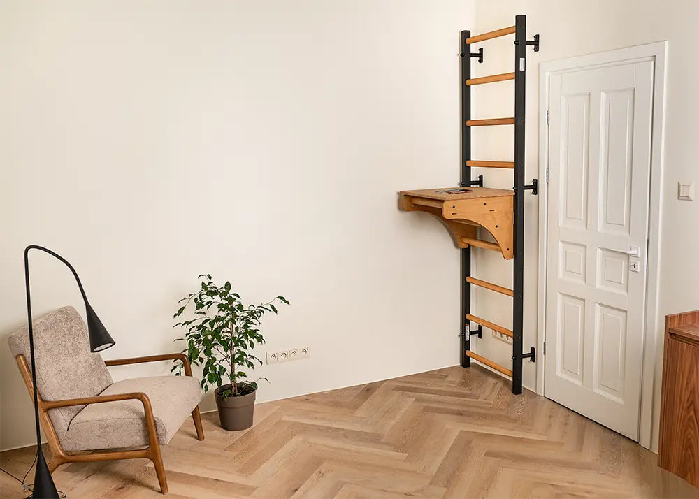 BenchK 712 Wall Bars with BenchTop Desk and Pull-Up Bar