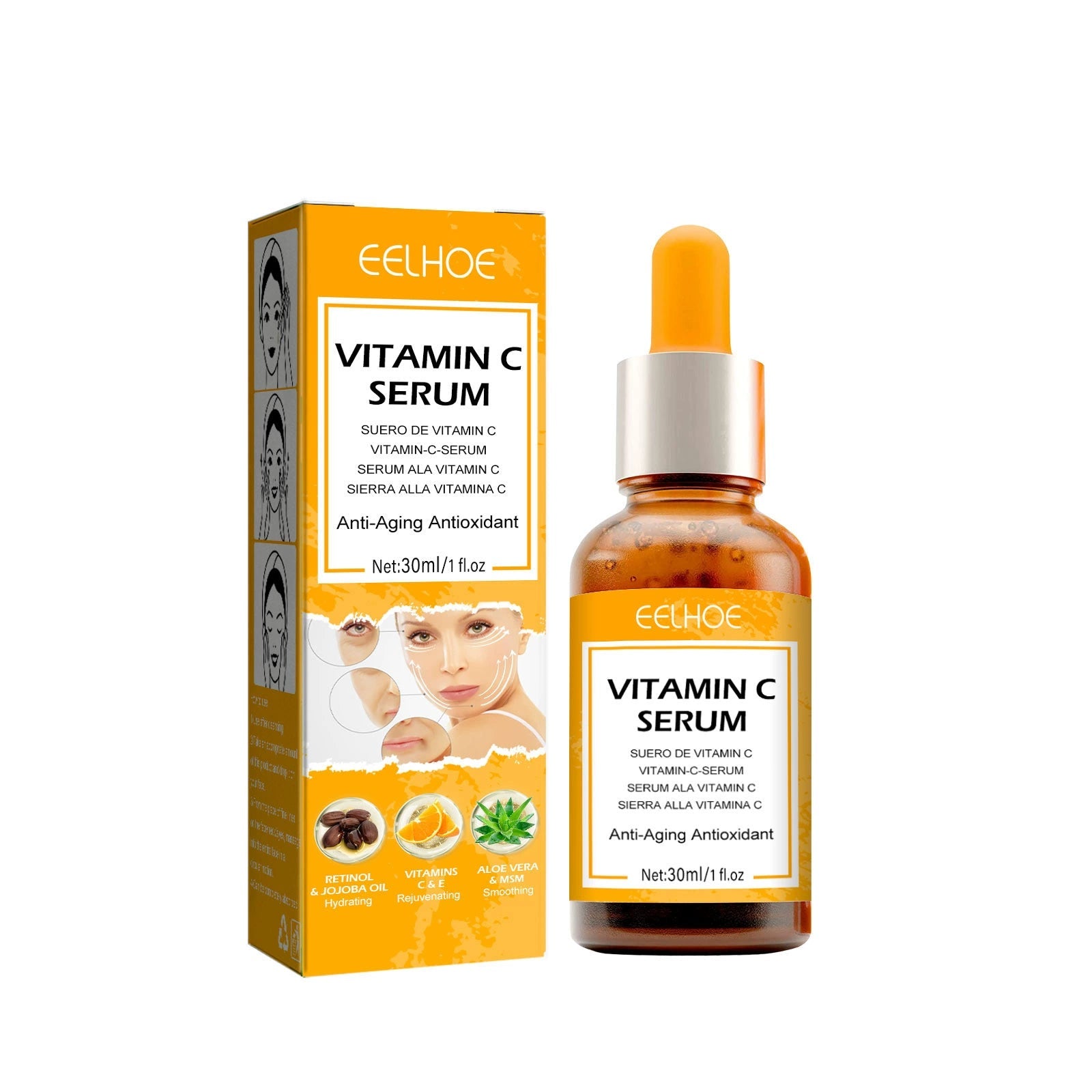 Vitamin C Anti-Aging Serum, Lighten Neck Lines And Facial Wrinkles, Firming And Tender Skin Anti-Wrinkle Serum