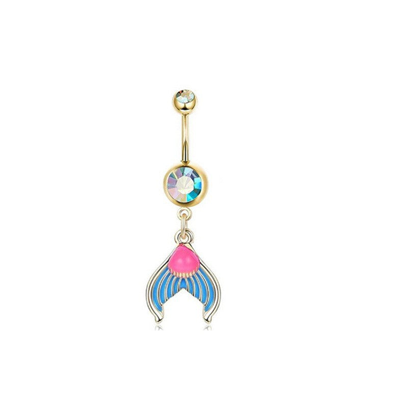 Navel Ring Creative Bat Bee Navel Buckle Navel Ring Body Piercing Jewelry