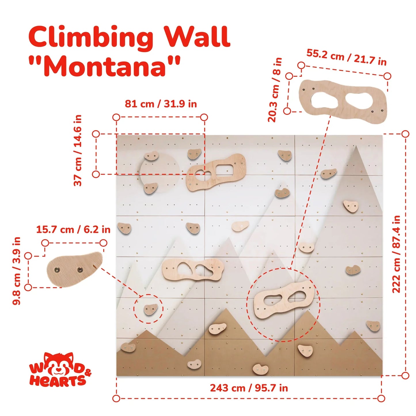 Climbing Wall Playground by Wood and Hearts