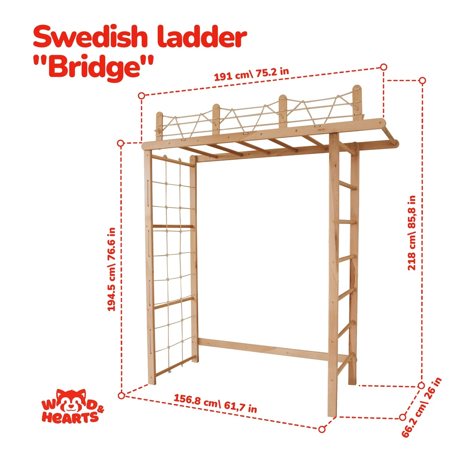 Climbing Monkey Bars by Wood and Hearts
