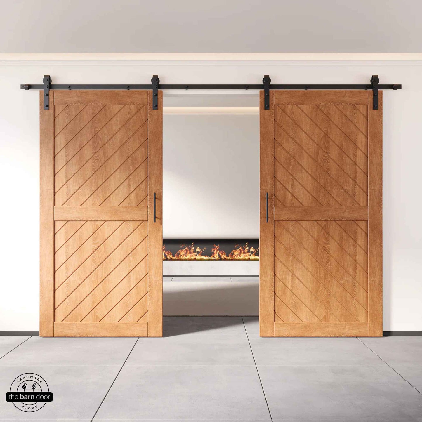Slanted Double Barn Door Kit | Black Hardware