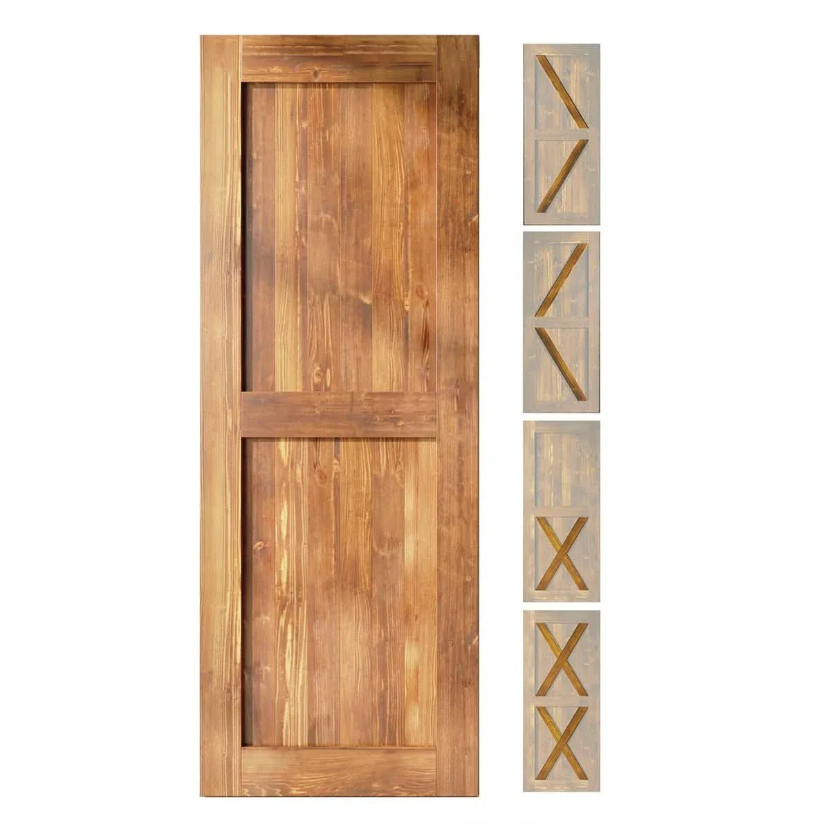 Natural Pine Wood Barn Door | 80", 84", 96" x 20"-60"