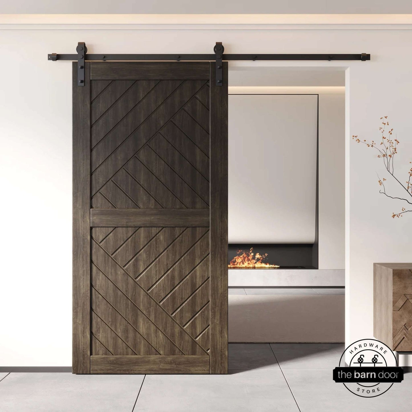 Pine Wood Patterned DIY Barn Door | 80"-84" x 26"-50"