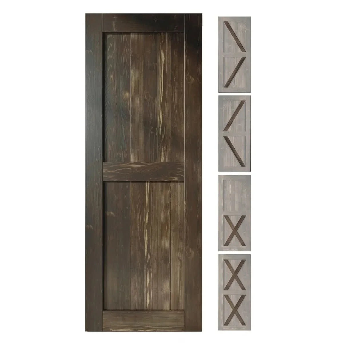 Classic Double Bypass 2 Door Barn Door Kit | Black Hardware