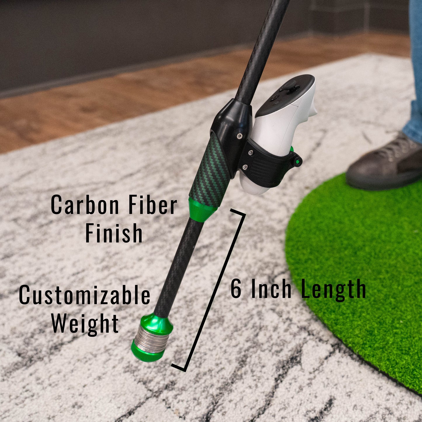 DriVR Elite Mini -  Adjustable VR Weighted Golf Club Handle Accessory - Compatible with Quest 2, 3/3s, and Pro