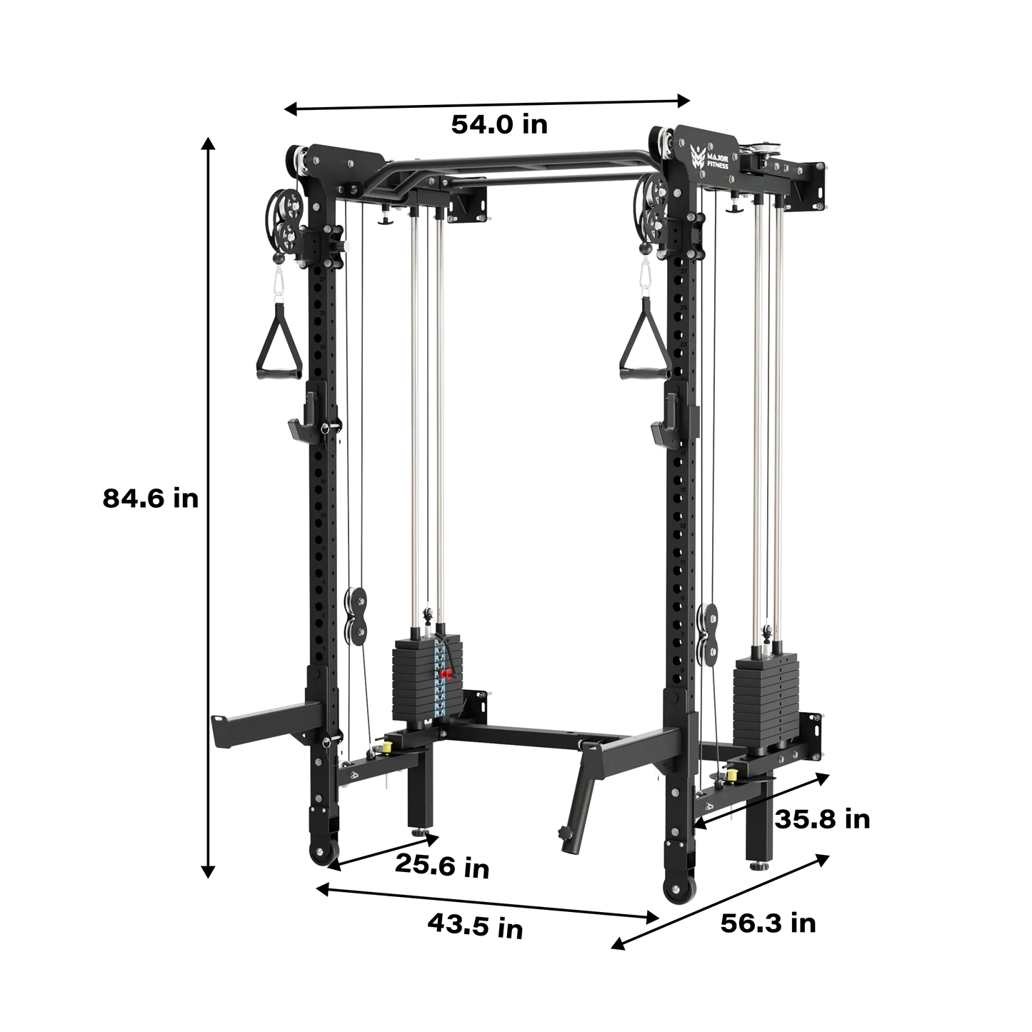 Major Fitness F35 All-In-One Home Gym Wall-Mount Folding Power Rack