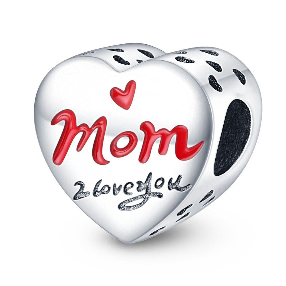 Mother's Day heart-shaped blessing pendant birthday gift DIY jewelry accessories