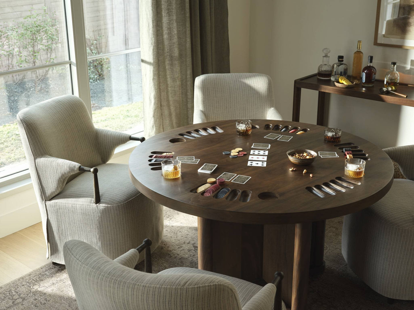 Four Hands Mayfield Poker Table - Dark Walnut