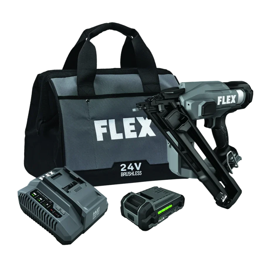 FLEX FX4311B-1A 15Ga Angled Nailer Kit (1x2.5Ah Battery+160W Charger)