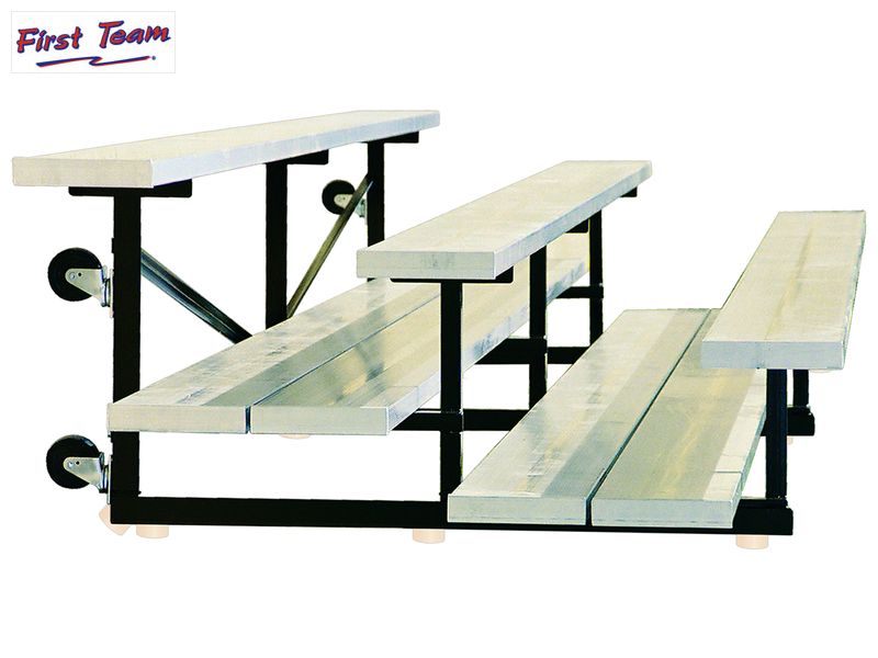 Fanstand™ Indoor Double Footplank Tip-N-Roll Bleachers by First Team