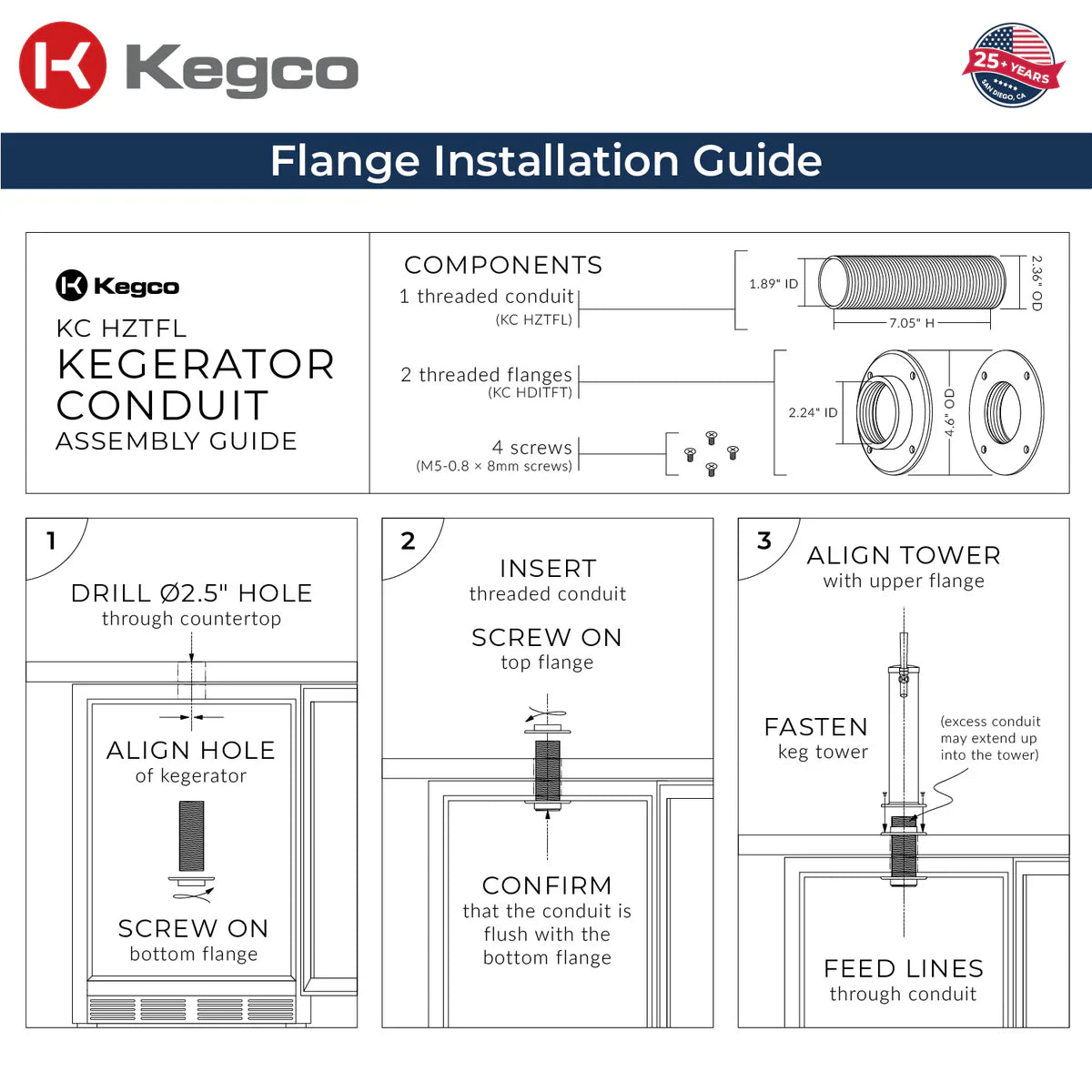 Kegco 24" Dual Faucet Built-in Kegerator - Outdoor
