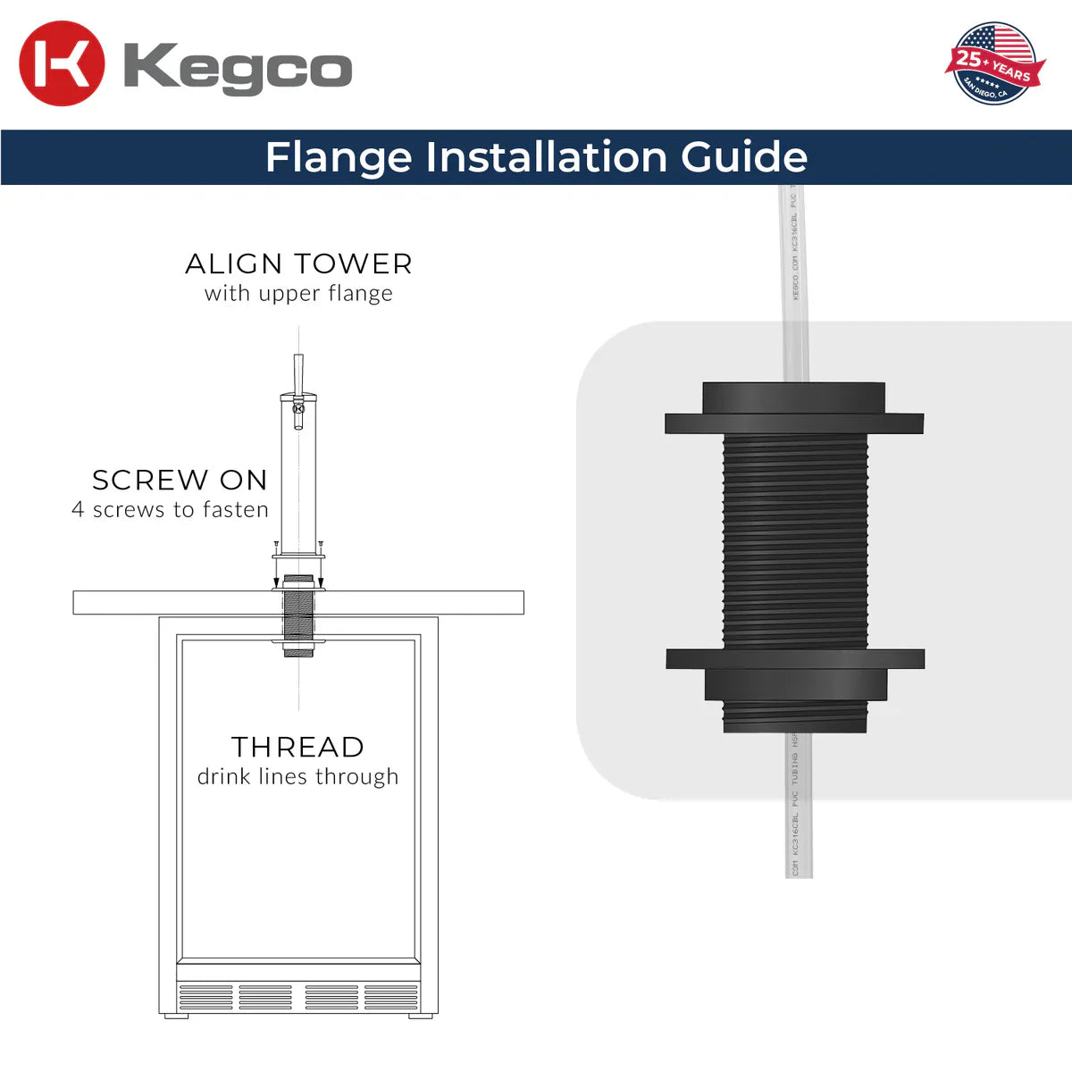 Kegco 24" Triple Faucet Built-in Kegerator - Outdoor