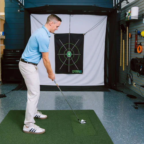 G-TRAK Retractable Hitting Net - 16' Garage Door x 10' Net