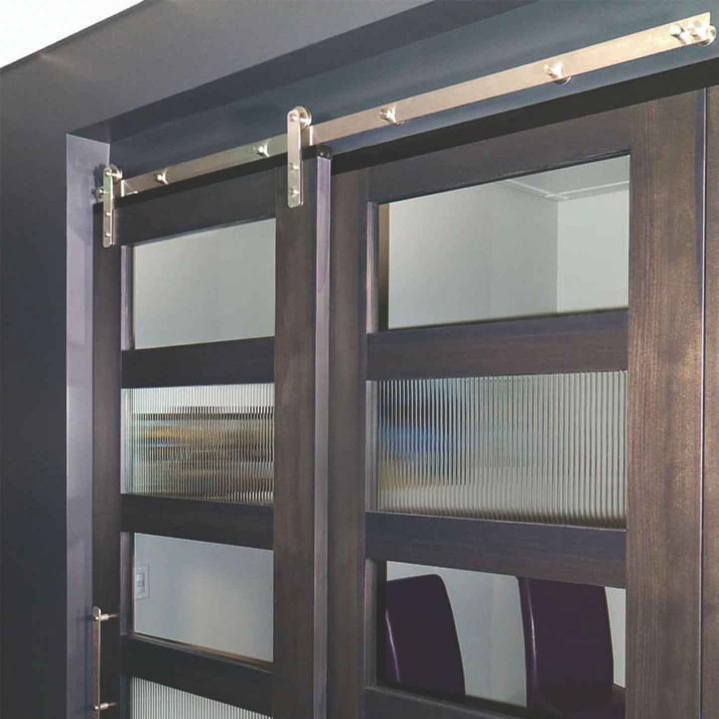 Straight Strap Stainless Steel Barn Door Hardware Kit