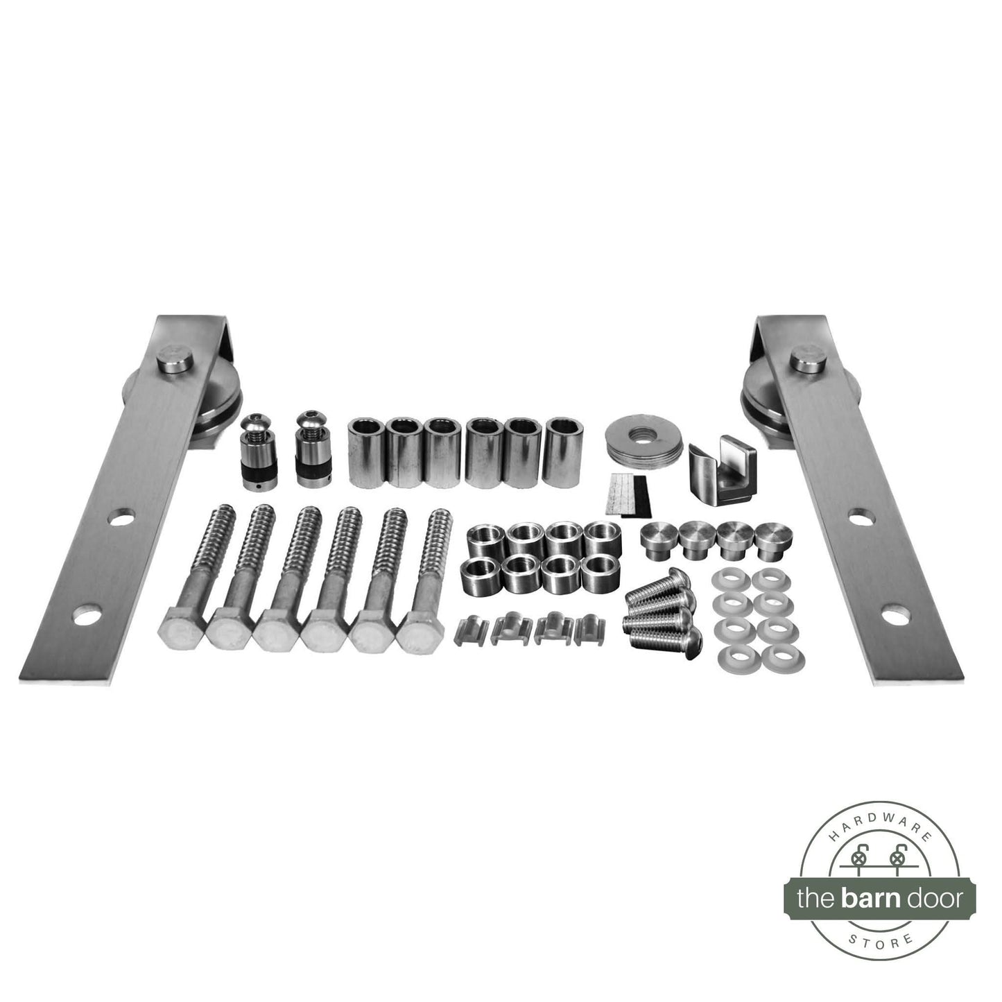 Flat Top Strap Stainless Steel Barn Door Hardware Kit