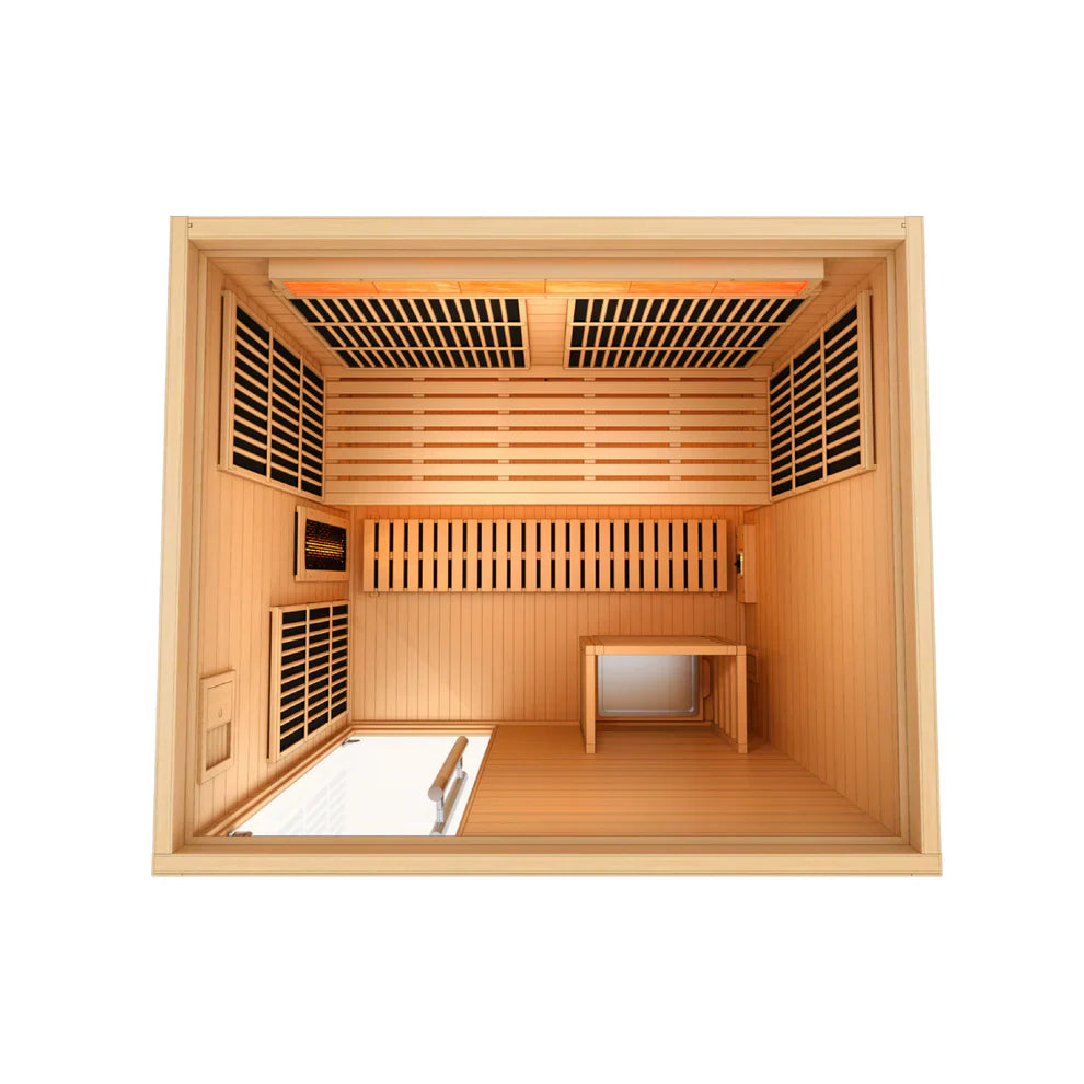 2025 Golden Designs "Soria" 3 Person Hybrid Sauna (Indoor) Full Spectrum and Harvia Traditional Stove (GDI-8330-01)